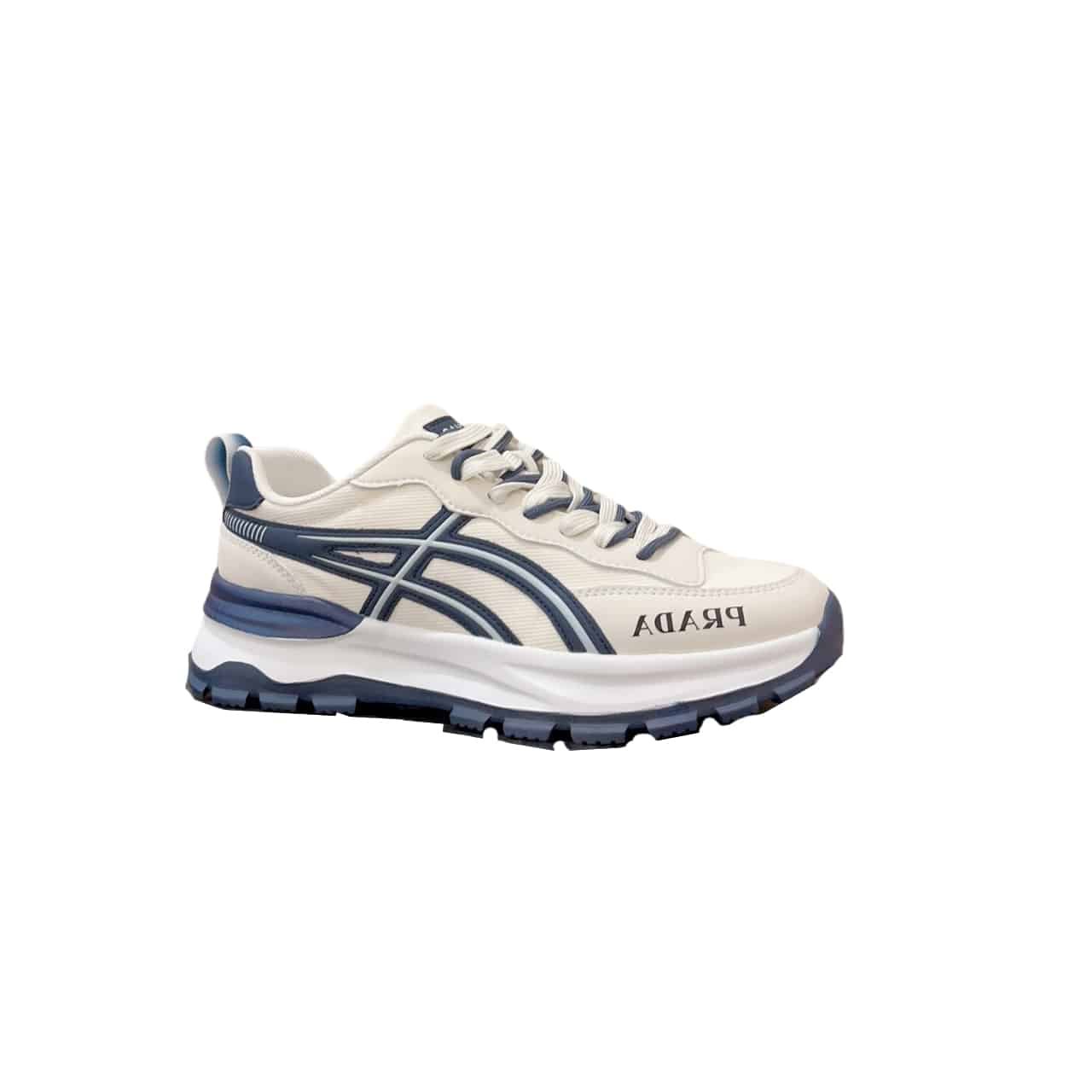 Pra*a Sport Sneaker Curved Line Blue And Beige