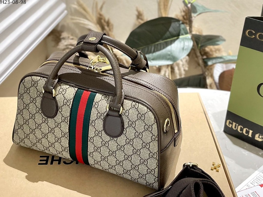 Gvc*1 Ophidia Medium Gg Top Handle Bag Brown 32Cm 724575 9C2Sg 8746