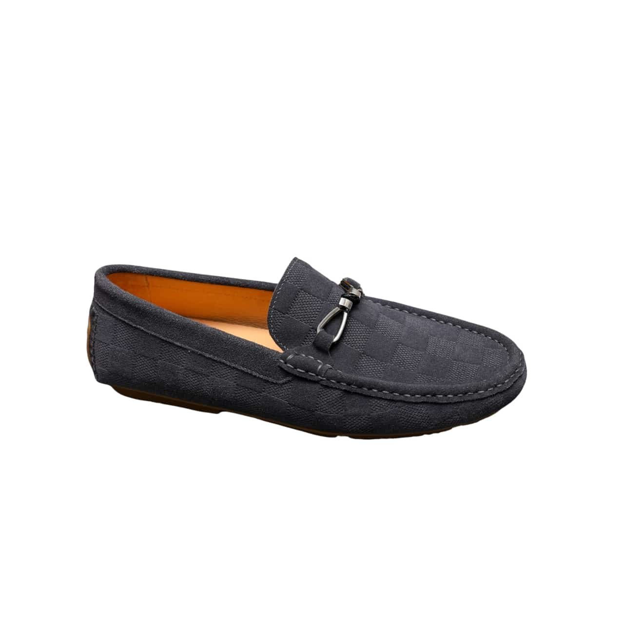 L0vis Vvtt0n Lv Damier Suede Leather Loafers In Grey