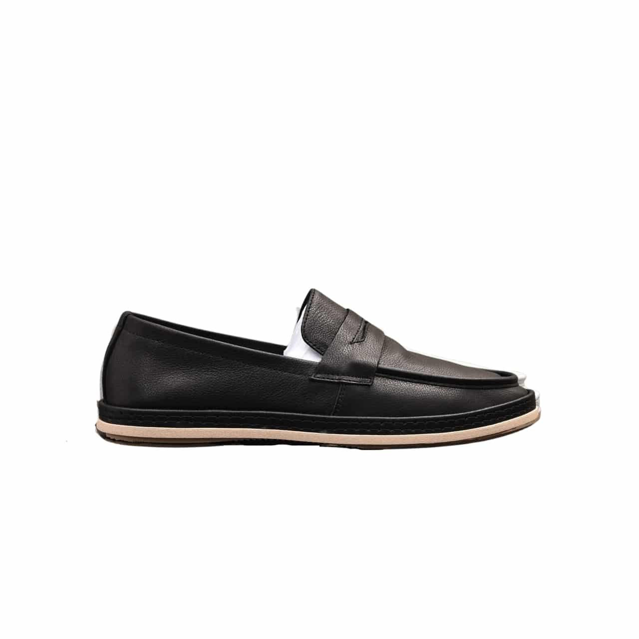 Pra*a Men’S Flat Loafers Leather Black