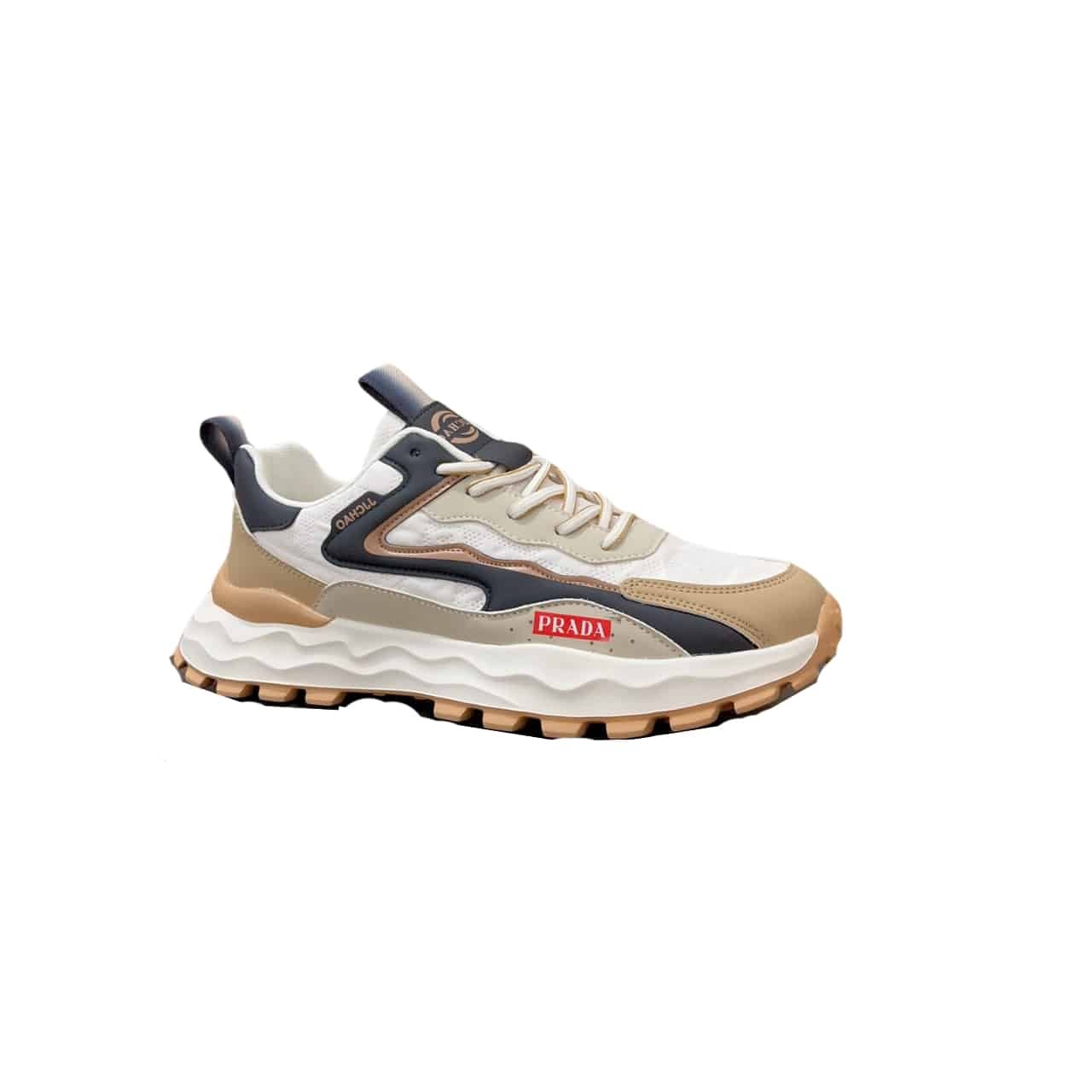 Pra*a Colorblock Sneaker With Logo Beige
