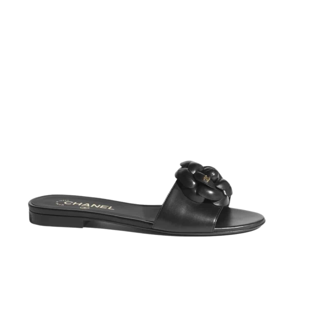 Ch**el Mules With Camellia In Black G45499 X01000 94305