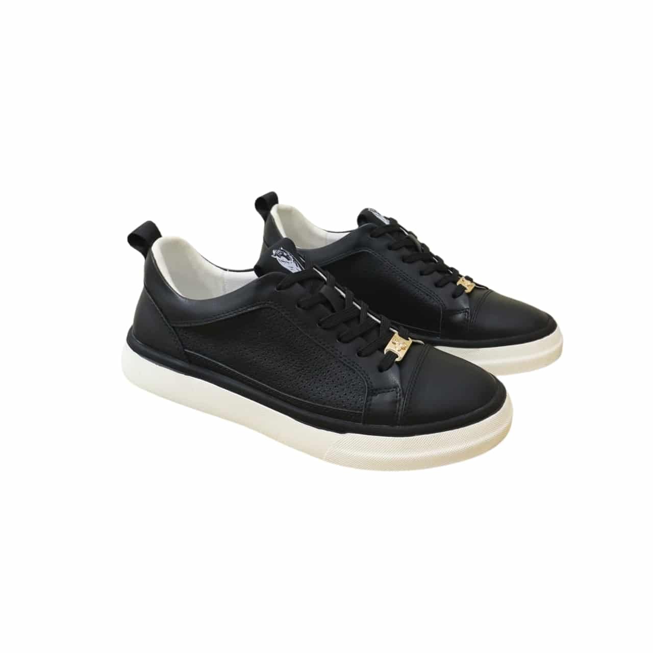 Gvc*1 Men’S Platform Sneaker Leather Black And Black Edge