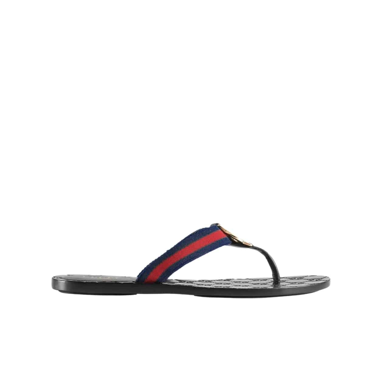 Gvc*1 Double G Thong Leather Navy Blue 0B7N0 7100