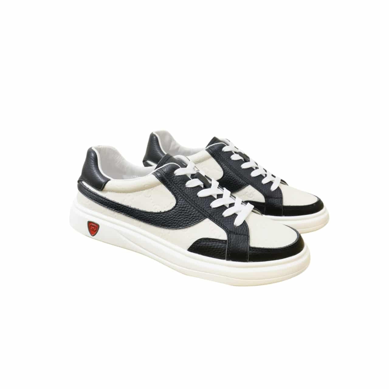 Gvc*1 Gg Men’S Sneaker Leather Black And White