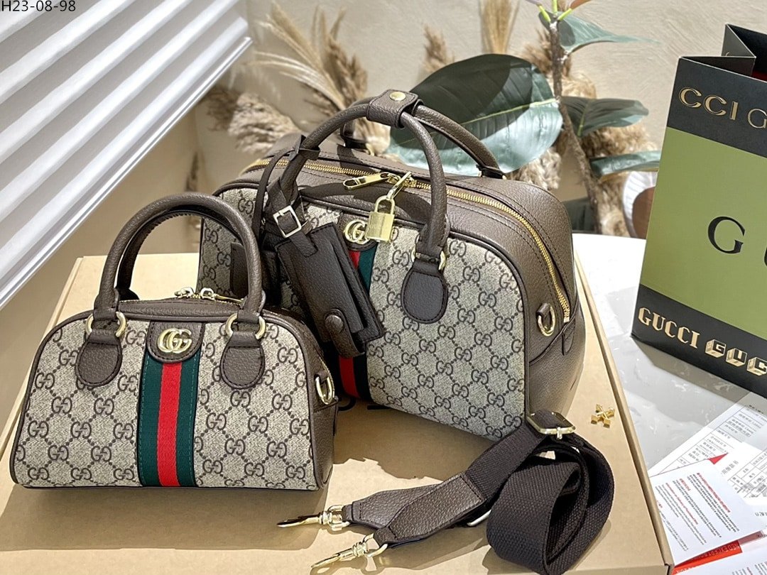 Gvc*1 Ophidia Gg Mini Top Handle Bag Brown 22Cm ‎724606 9C2Sg 8746