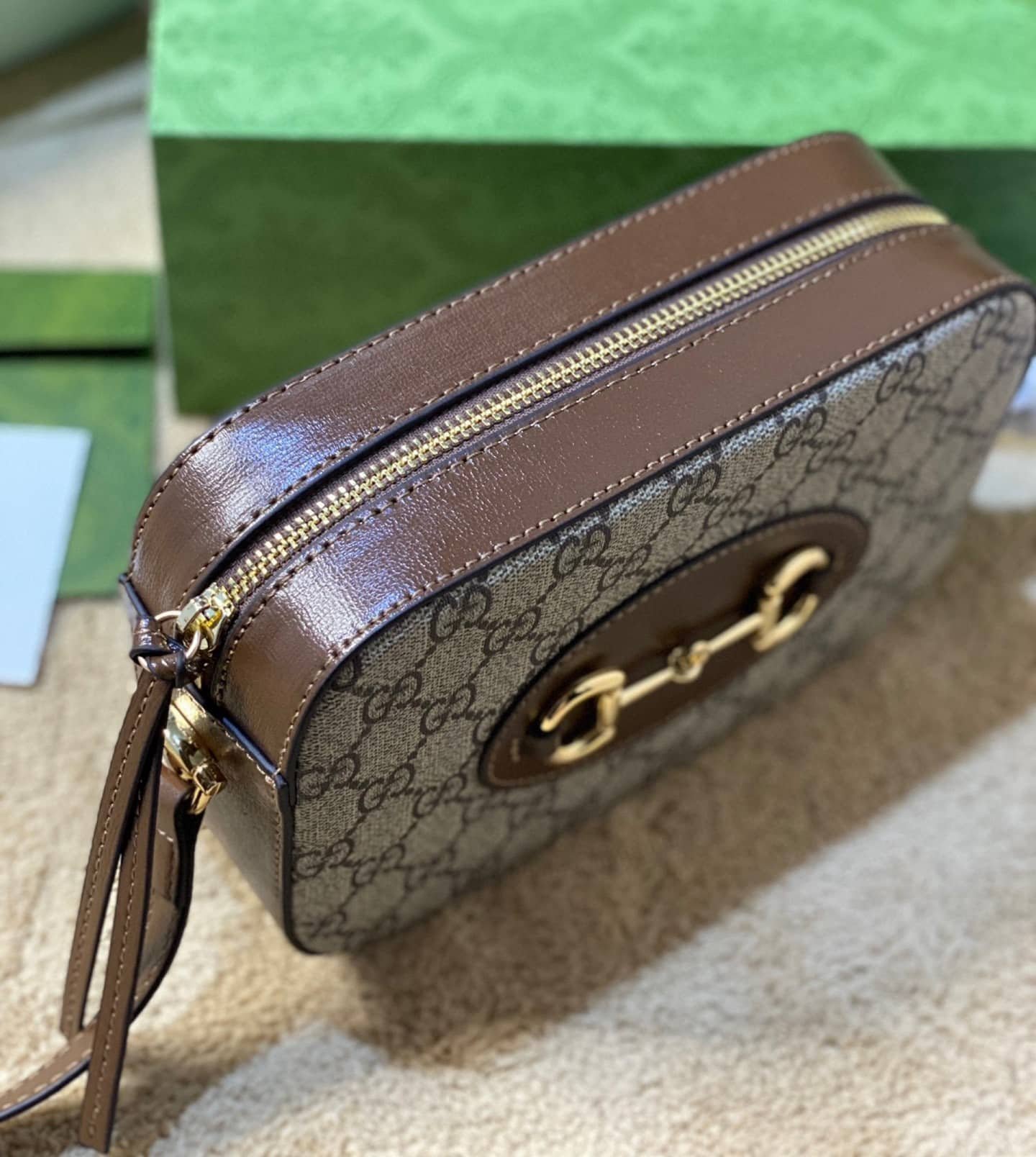 Gvc*1 Horsebit 1955 Small Shoulder Bag Beige 21Cm 760196 92Tcg 8563