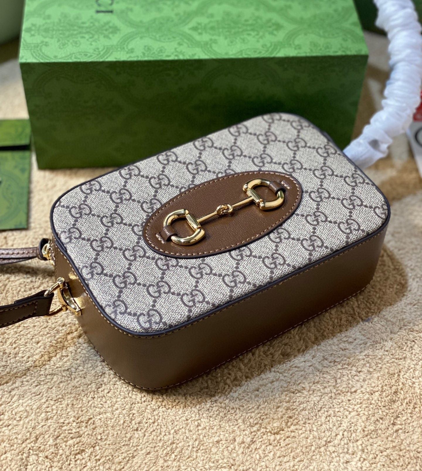Gvc*1 Horsebit 1955 Small Shoulder Bag Beige 21Cm 760196 92Tcg 8563