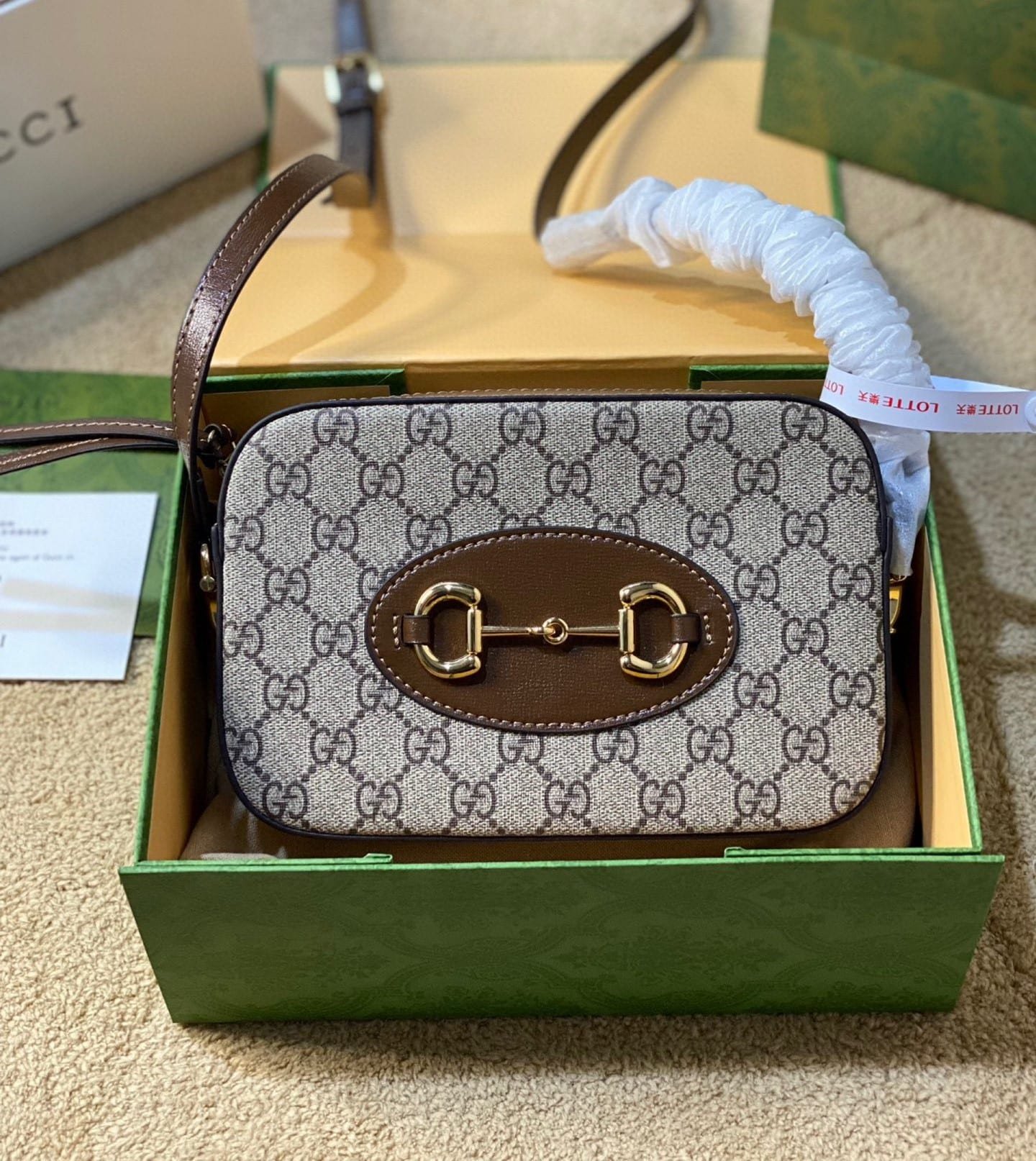Gvc*1 Horsebit 1955 Small Shoulder Bag Beige 21Cm 760196 92Tcg 8563
