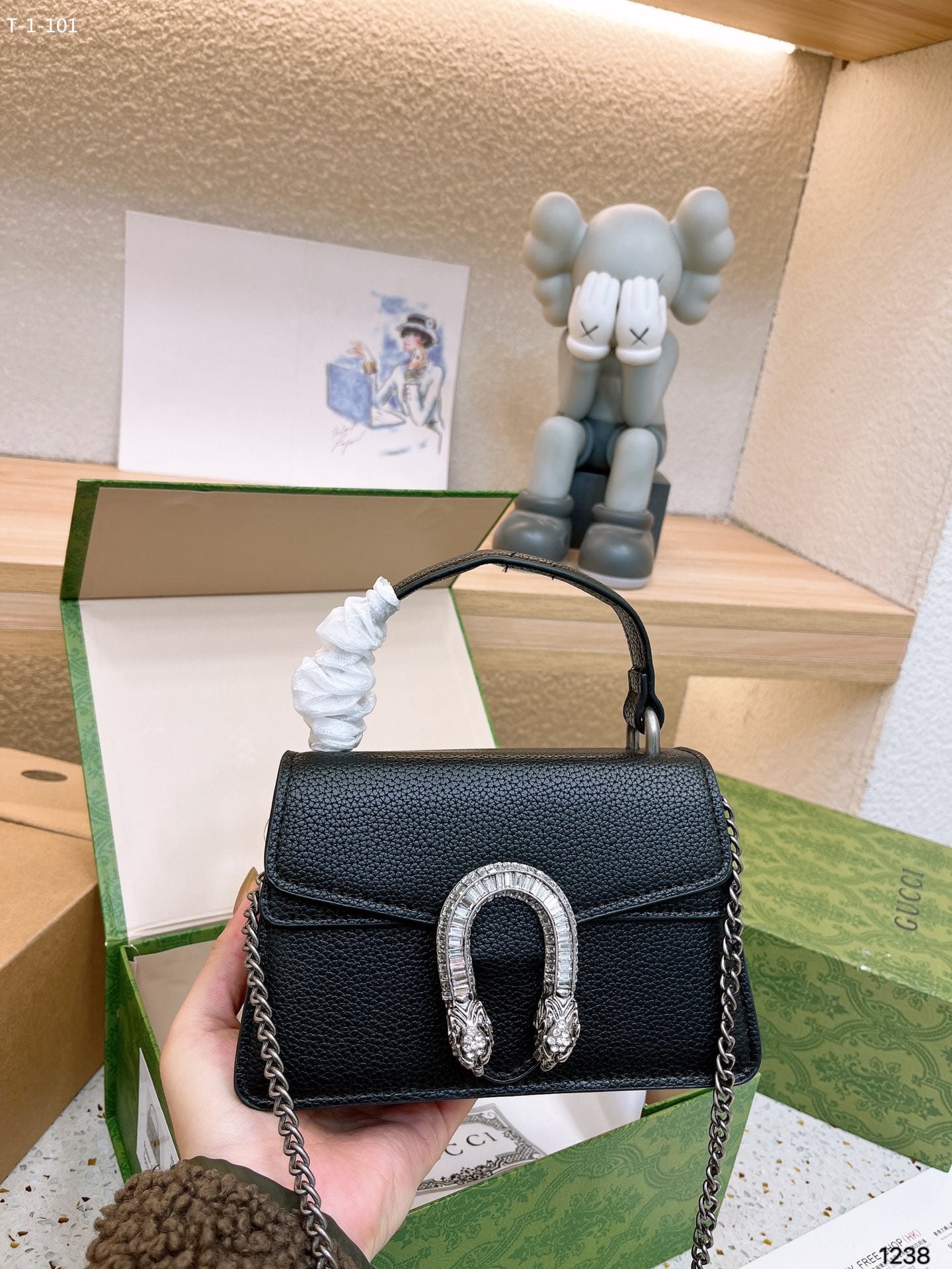 Gvc*1 Dionysus Mini Top Handle Bag Black 18Cm 752029 Caogn 1155