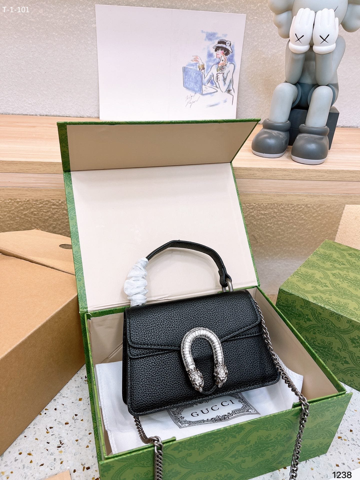 Gvc*1 Dionysus Mini Top Handle Bag Black 18Cm 752029 Caogn 1155