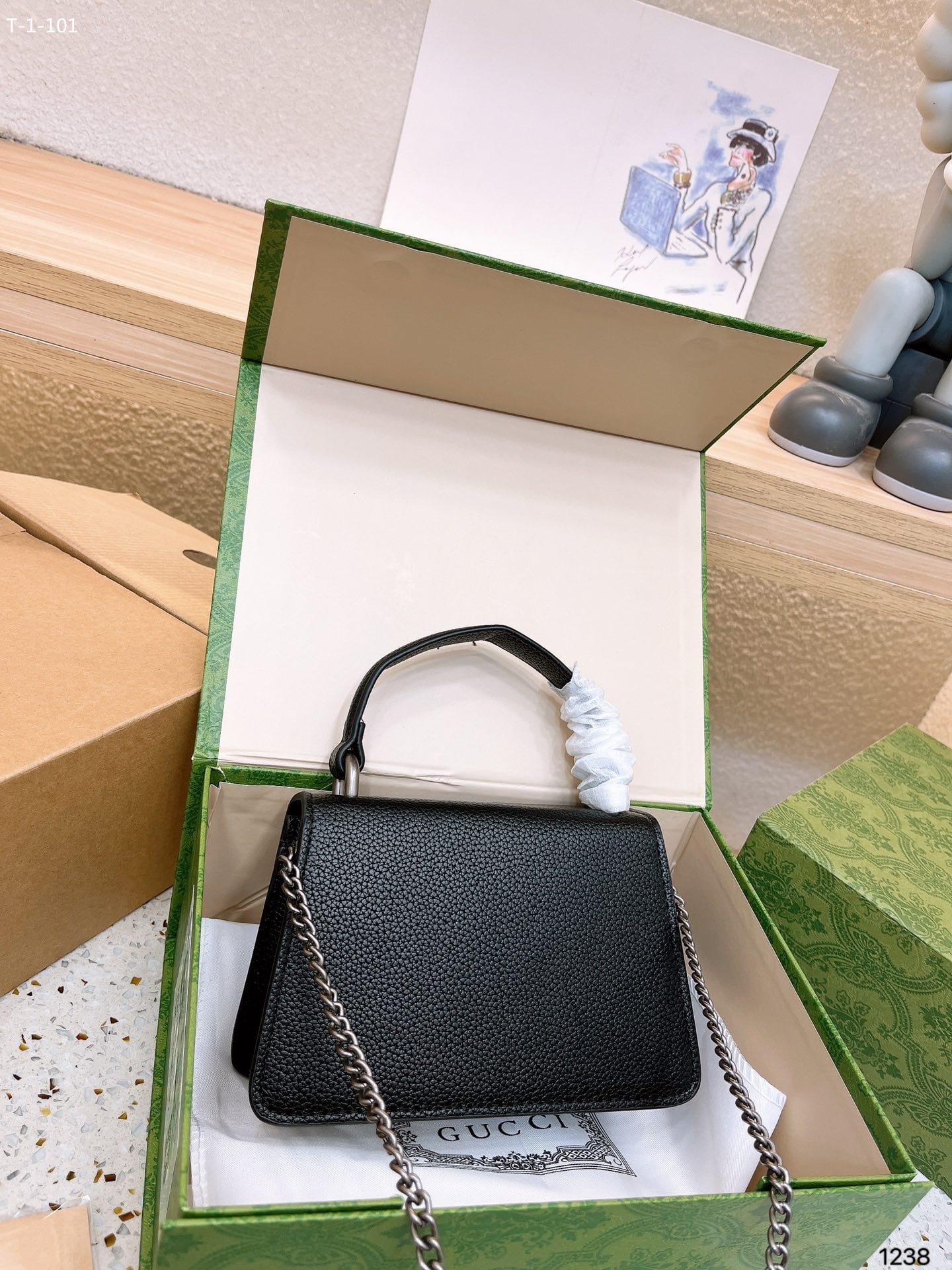 Gvc*1 Dionysus Mini Top Handle Bag Black 18Cm 752029 Caogn 1155