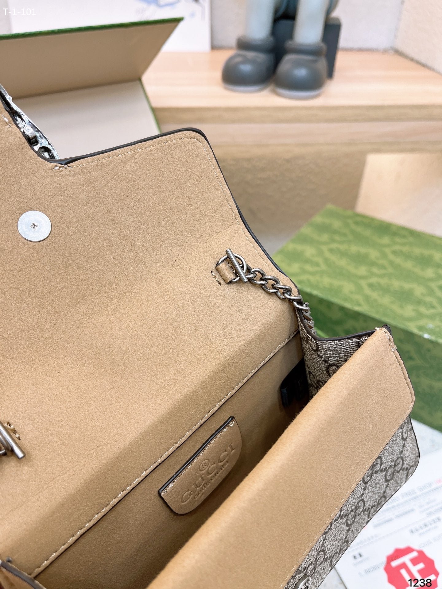 Gvc*1 Dionysus Mini Top Handle Bag Beige Ebony 18Cm 752029 Khnrn 8642