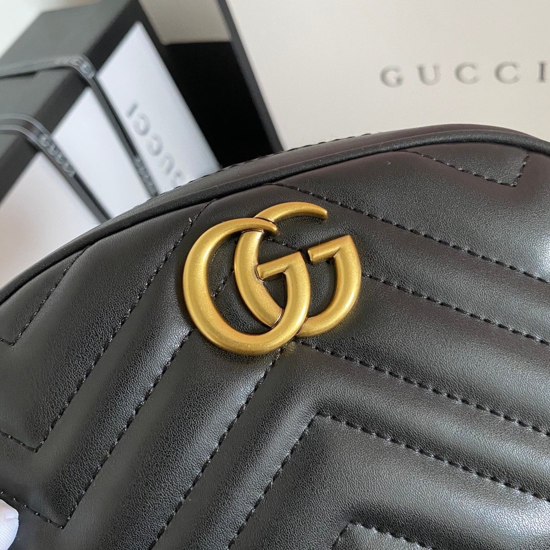 Gvc*1 Gg Marmont Belt Bag Matelasse Black 18Cm