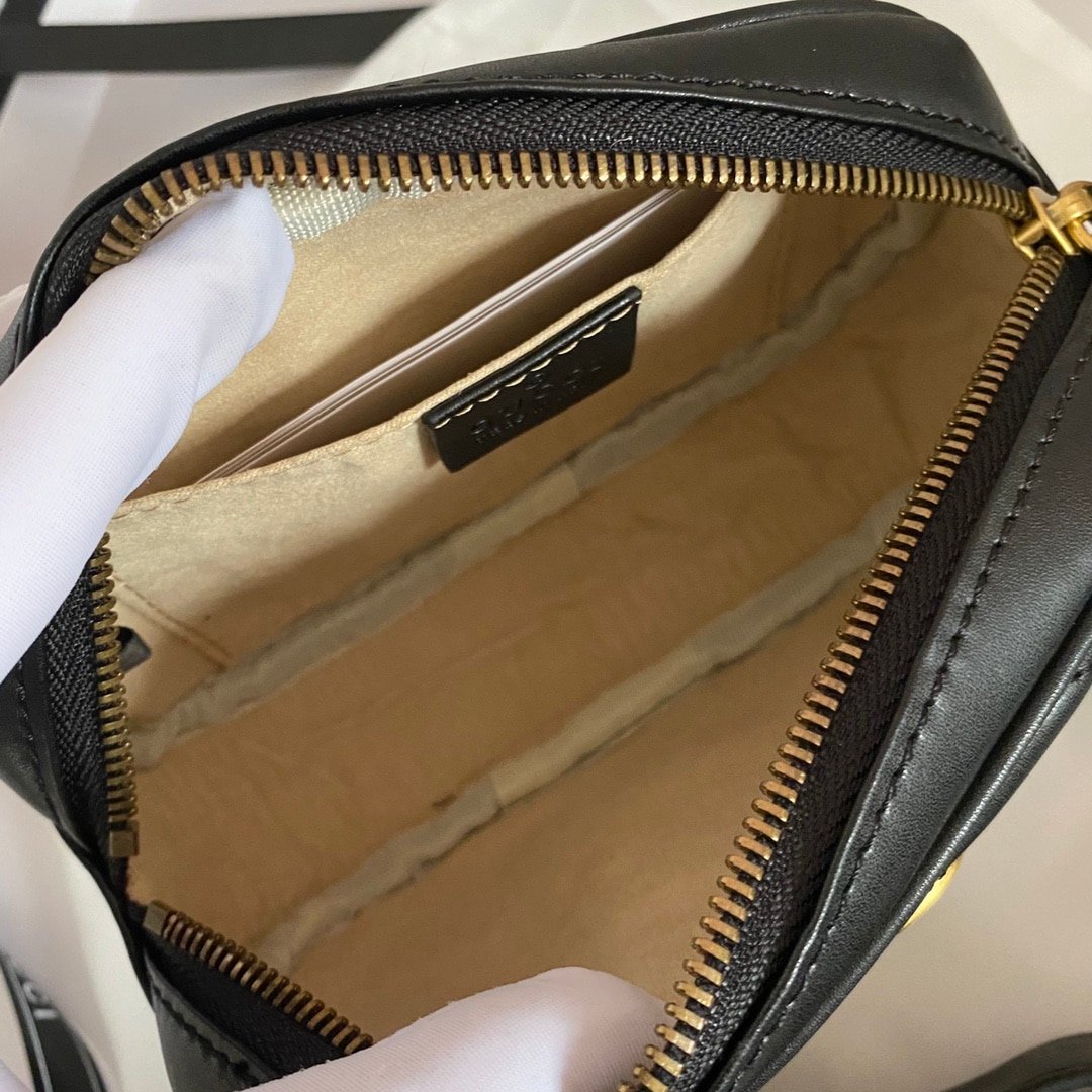 Gvc*1 Gg Marmont Belt Bag Matelasse Black 18Cm
