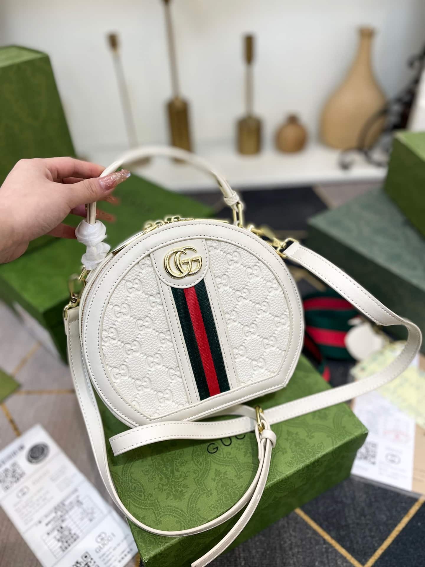 Gvc*1 Ophidian Round Bag White 20Cm