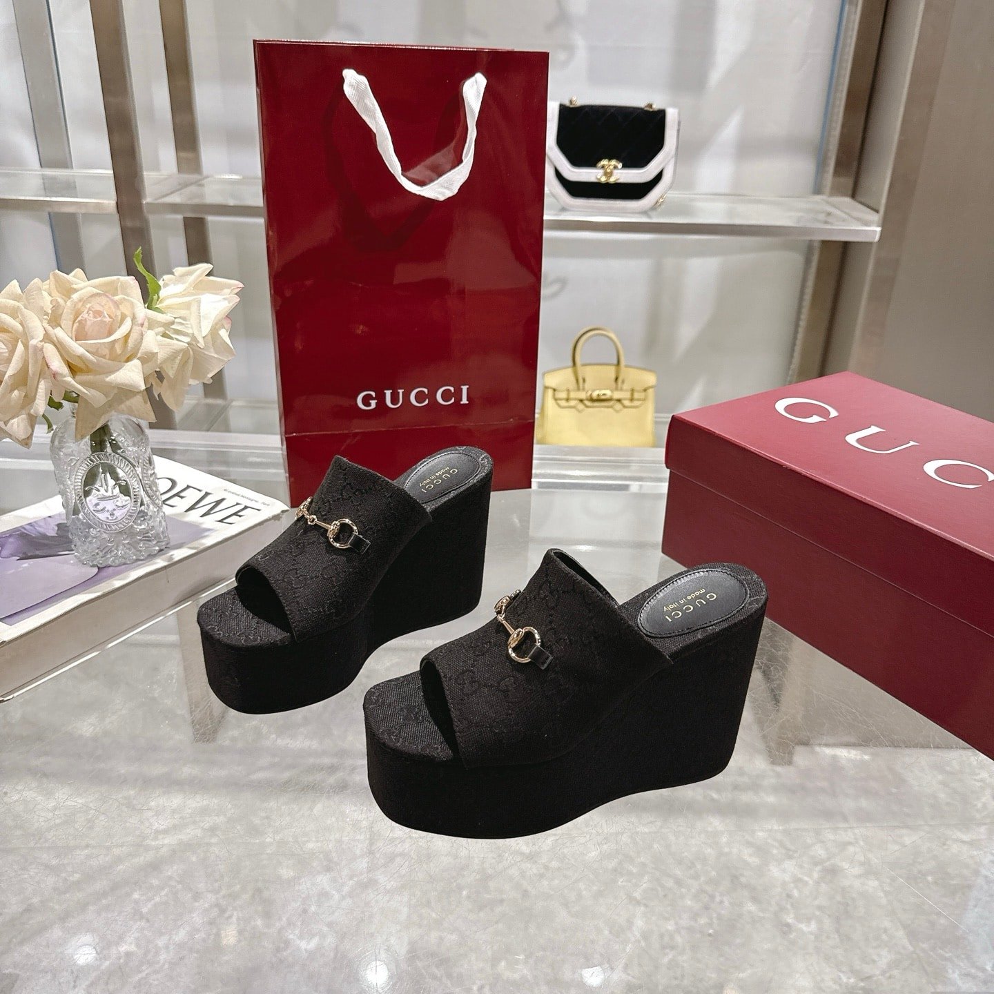 Gvc*1 Women’s Wedge Sandal With Horsebit Black 816328 Fab10 1000