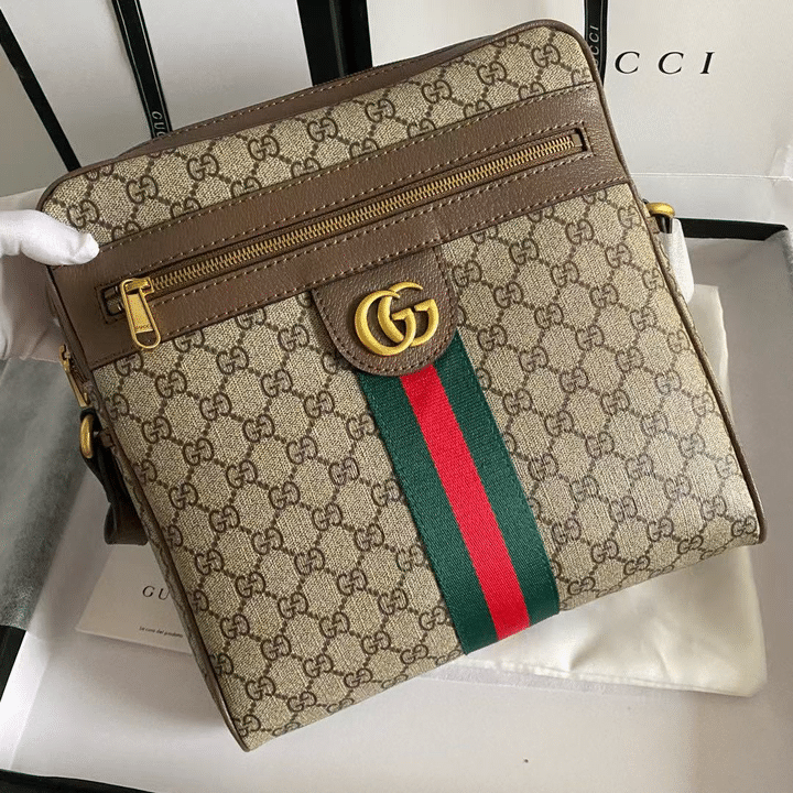 Gvc*1 Ophidia Gg Bag Brown 28Cm