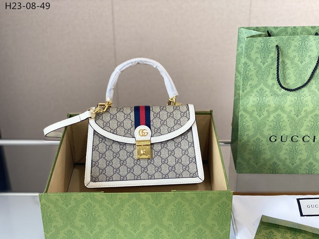 Gvc*1 Ophidia Small Jumbo Gg Bag Gray 25Cm 651055 96Iwx 9794