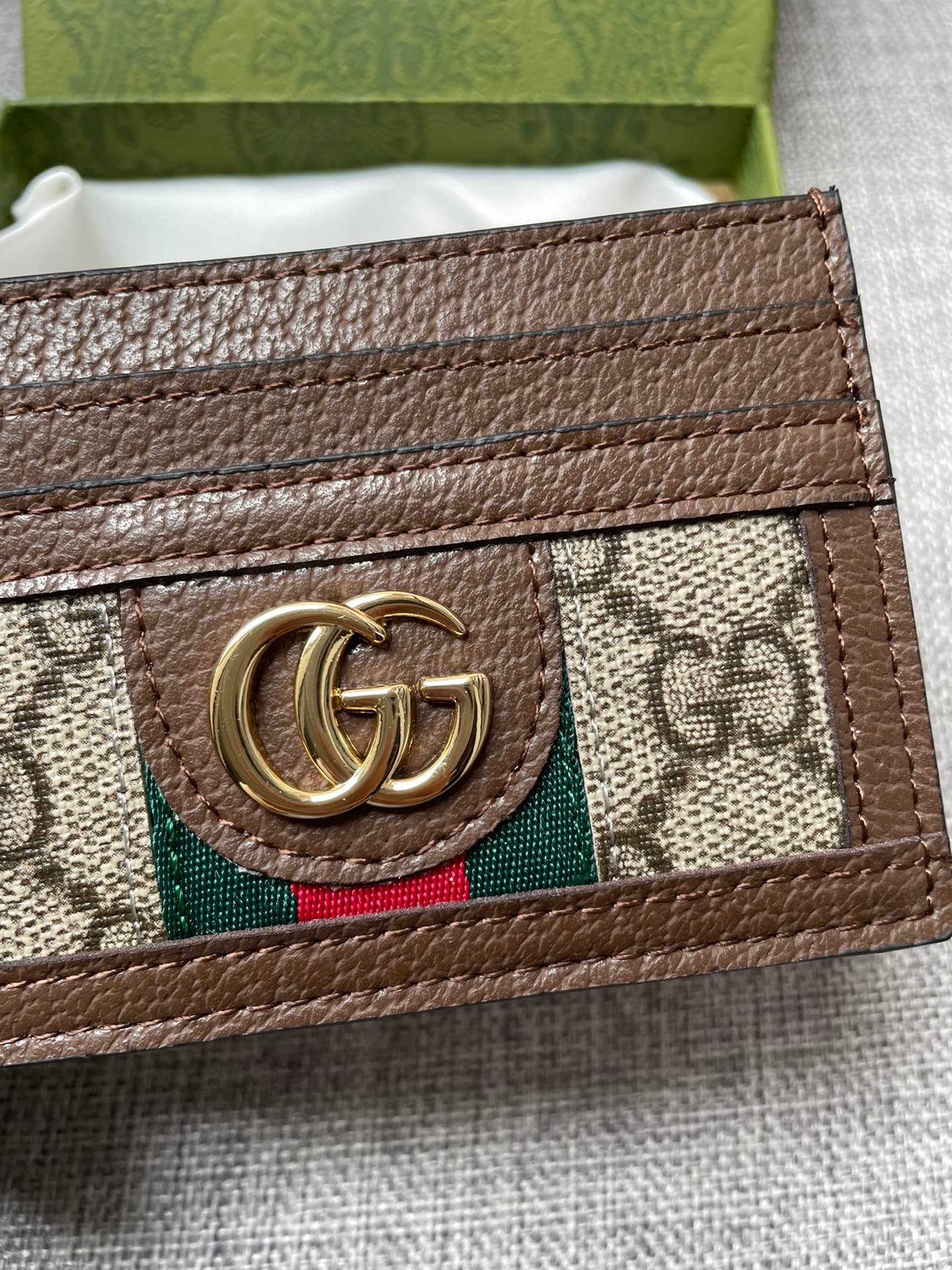 Gvc*1 Ophidia Gg Card Case Monogram Brown 10Cm 523159 96Iwg 8745