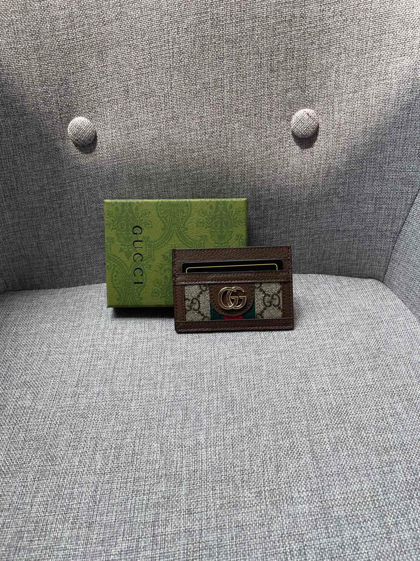 Gvc*1 Ophidia Gg Card Case Monogram Brown 10Cm 523159 96Iwg 8745