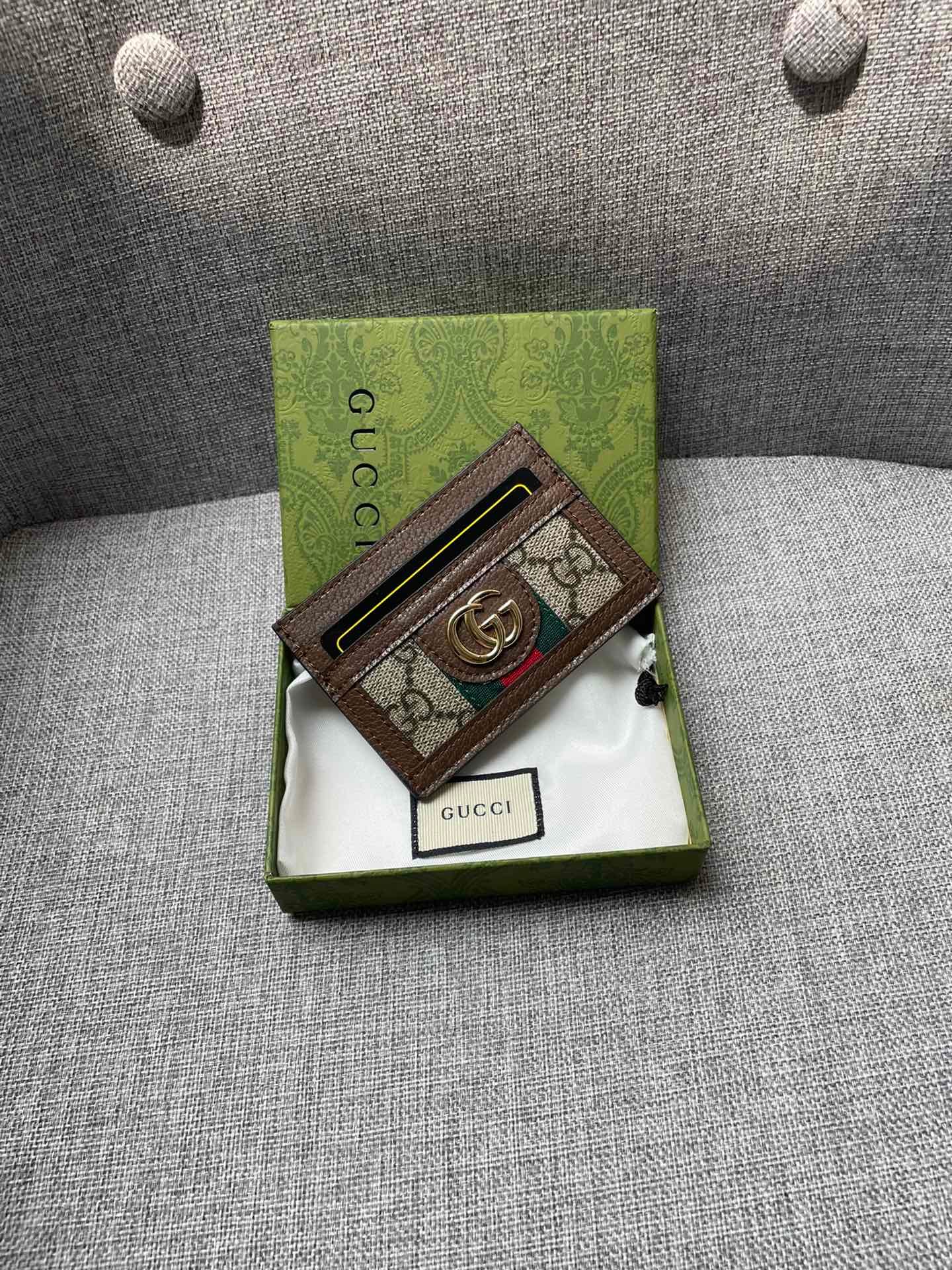 Gvc*1 Ophidia Gg Card Case Monogram Brown 10Cm 523159 96Iwg 8745