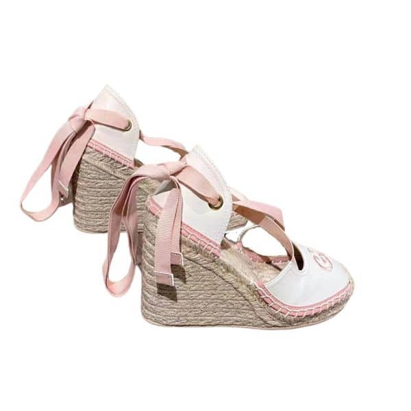Gvc*1 Gg Canvas Wedge Espadrilles Pink
