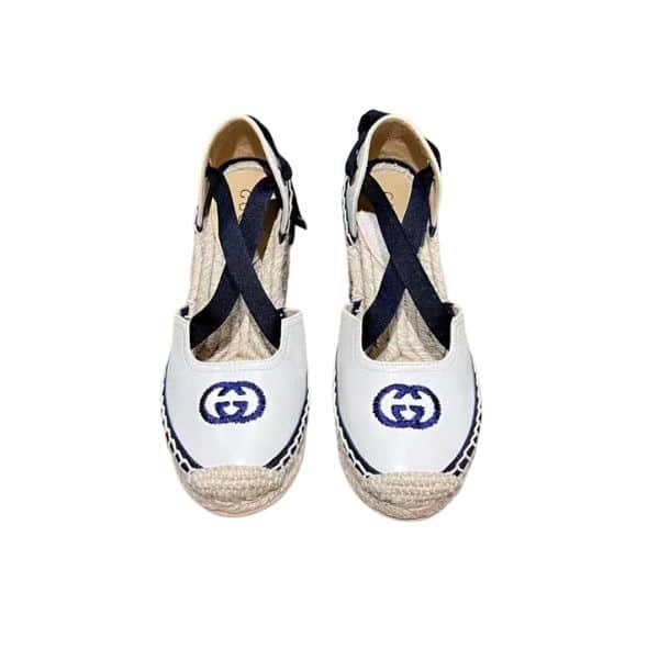 Gvc*1 Gg Canvas Wedge Espadrilles White