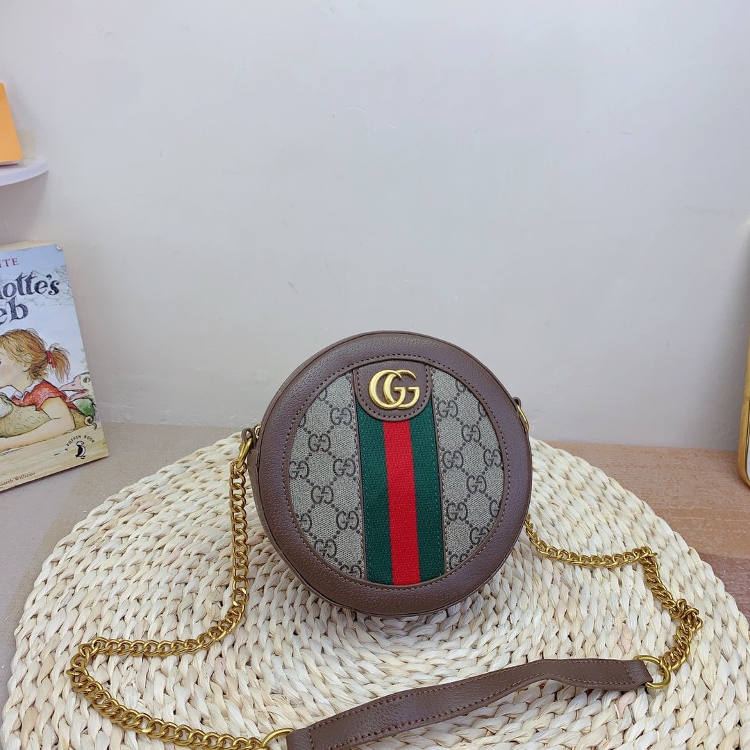 Gvc*1 Ophidia Mini Gg Round Shoulder Bag Beige 18Cm 550618 96I3B 8745