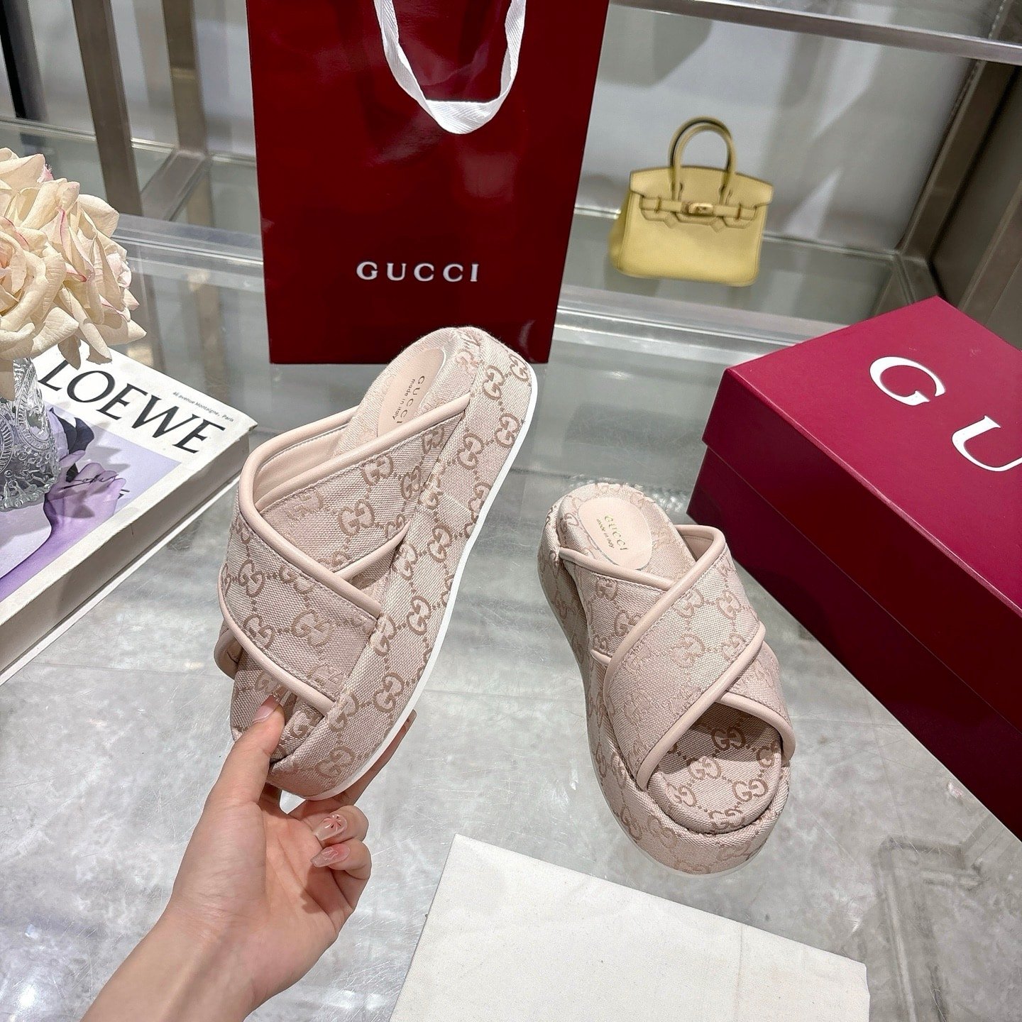 Gvc*1 Women’s Gg Platform Sandal Light Pink 816798 Fad9D 6845