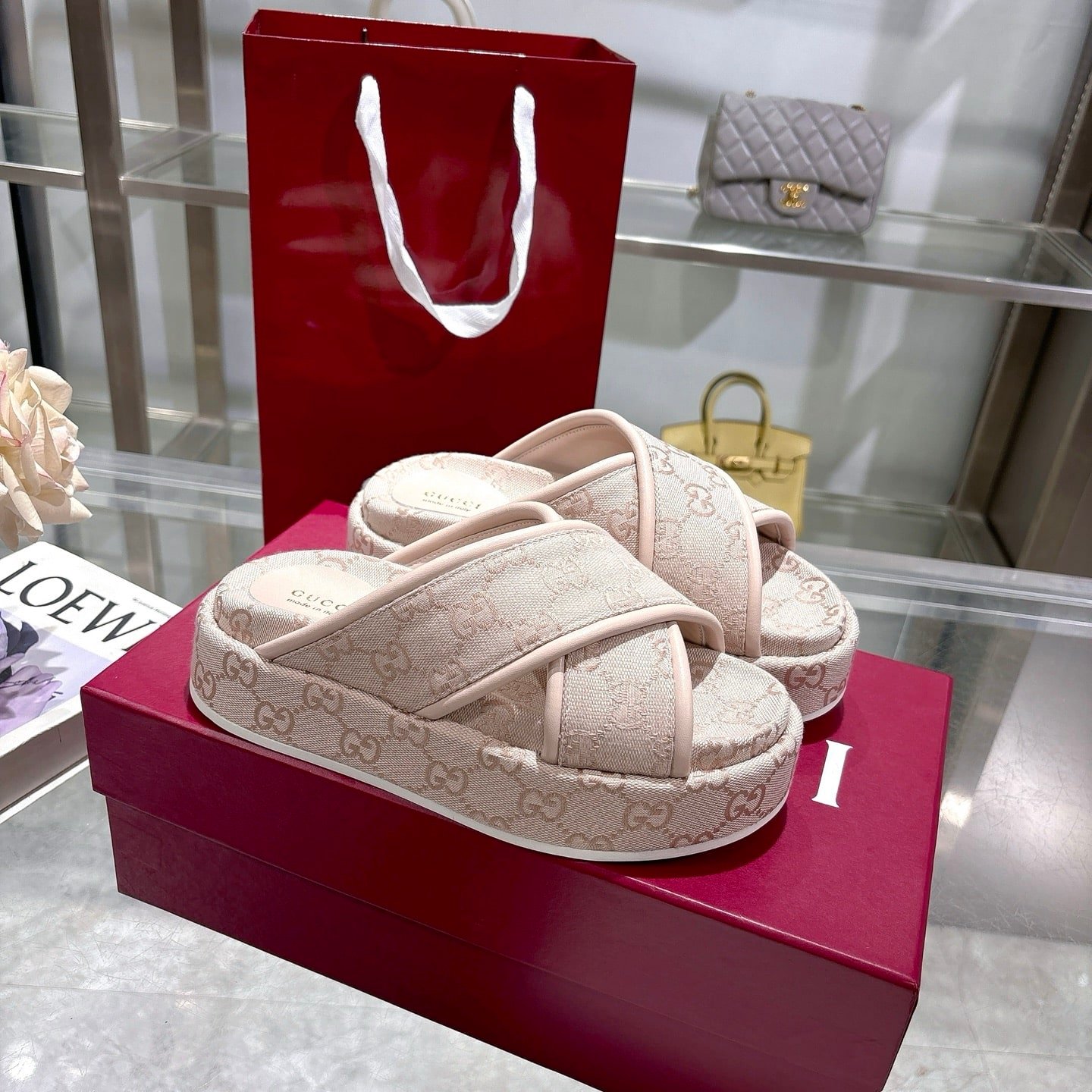 Gvc*1 Women’s Gg Platform Sandal Light Pink 816798 Fad9D 6845