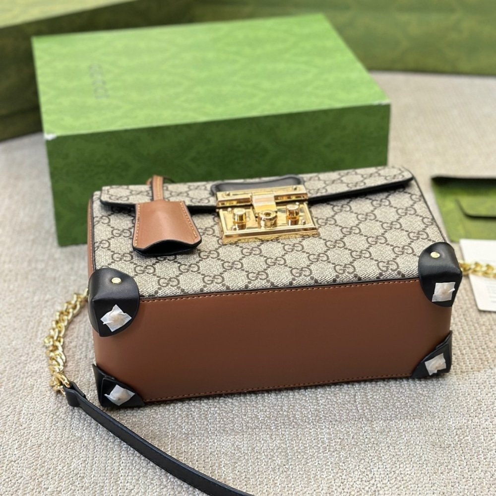 Gvc*1 Padlock Bamboo Handle Gg Svp*me Handbag 25Cm