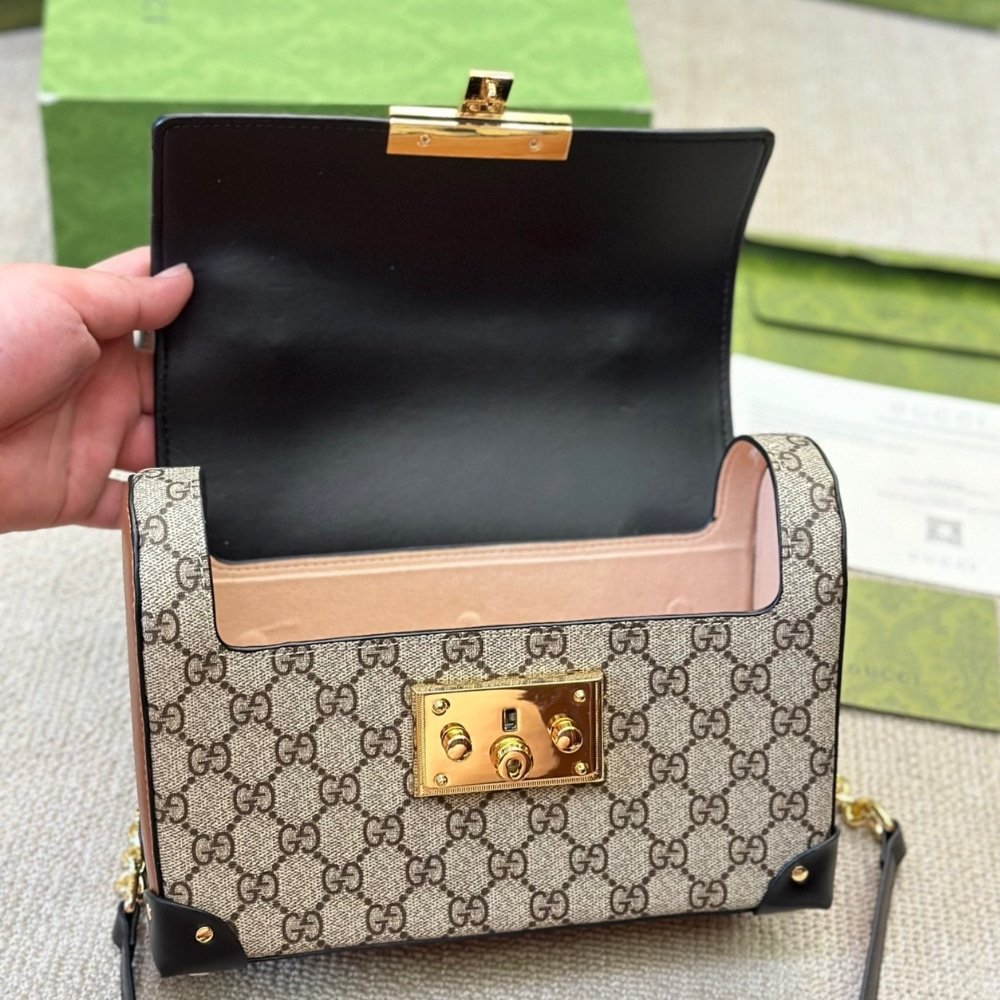 Gvc*1 Padlock Bamboo Handle Gg Svp*me Handbag 25Cm