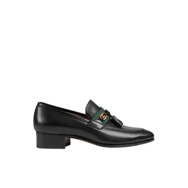 Gvc*1 Unisex Leather Interlocking G Black