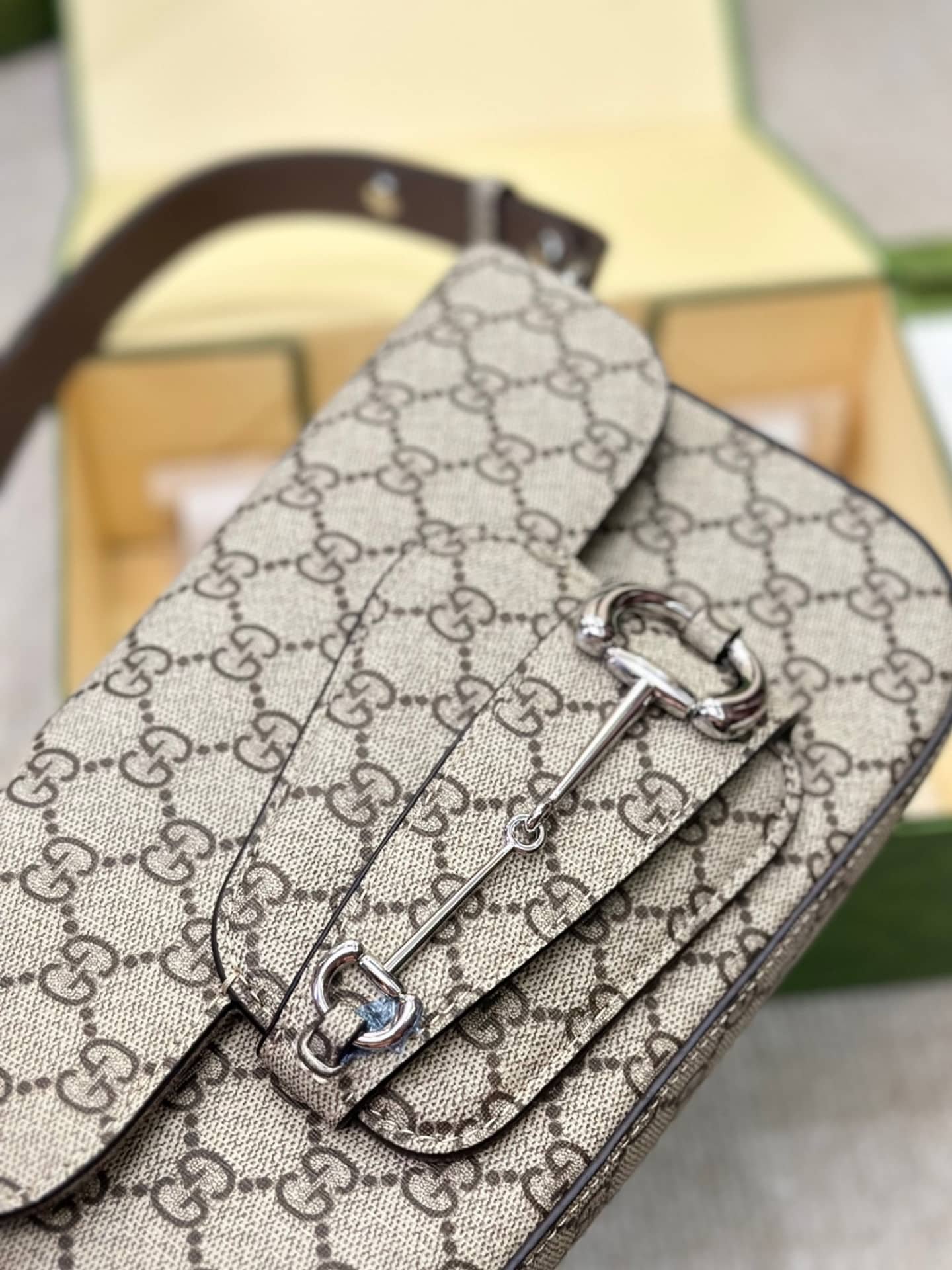 Gvc*1 Horsebit 1955 Small Shoulder Bag Beige 25Cm 764155 Kgd0N 9742