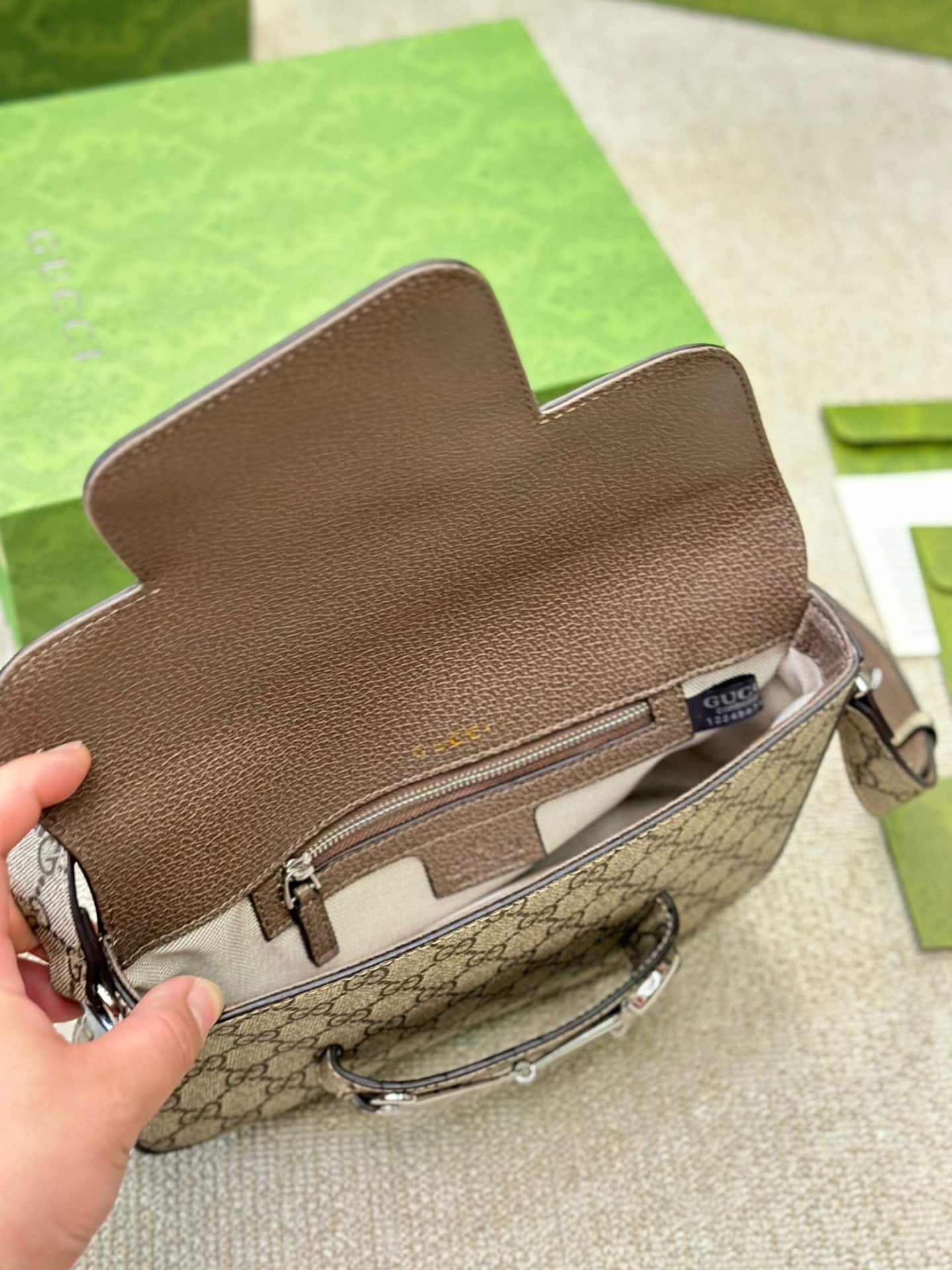 Gvc*1 Horsebit 1955 Small Shoulder Bag Beige 25Cm 764155 Kgd0N 9742