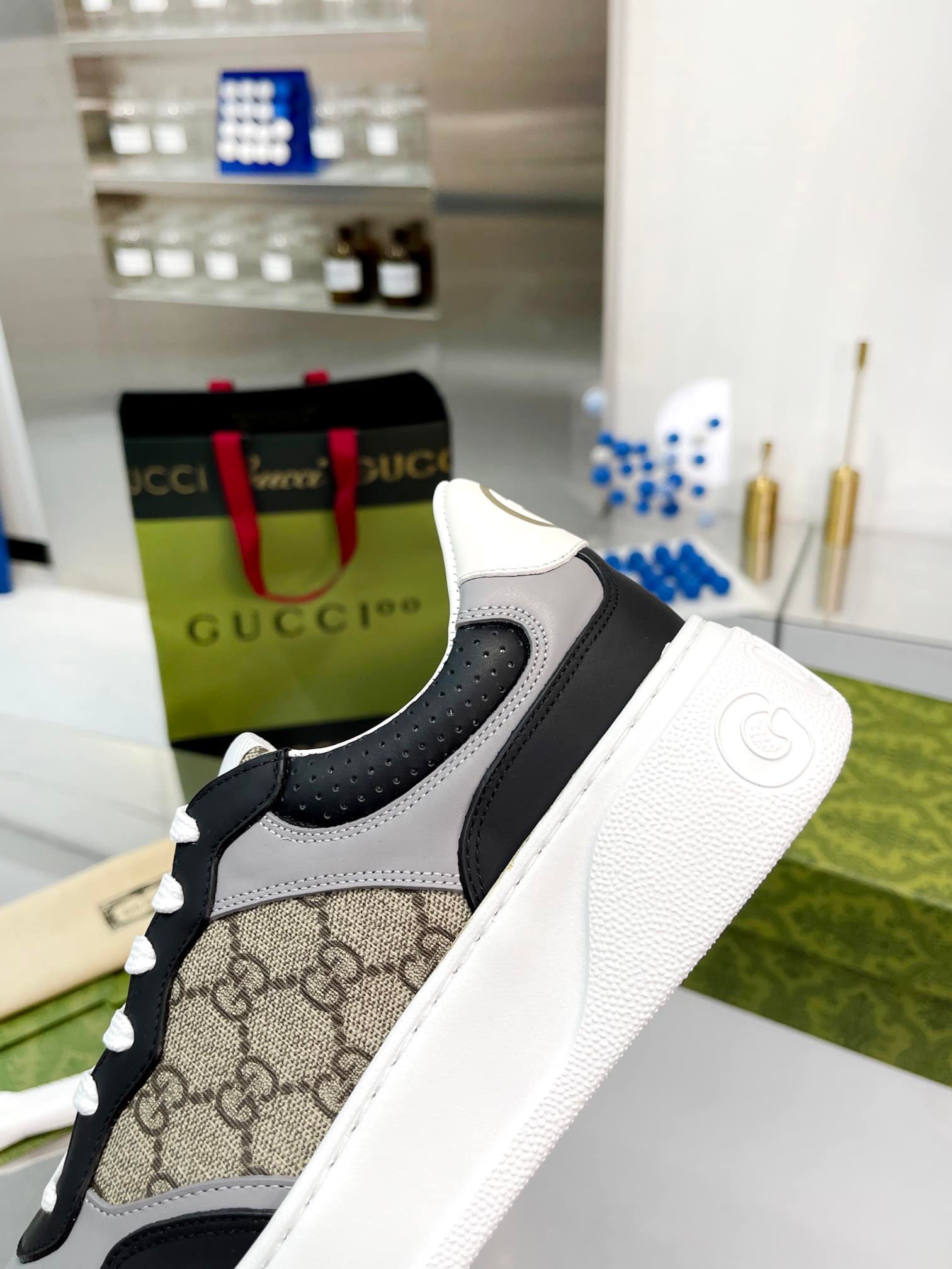 Gvc*1 Men’S Gg Trainer Svp*me Canvas Beige 669582 Upga0 1080