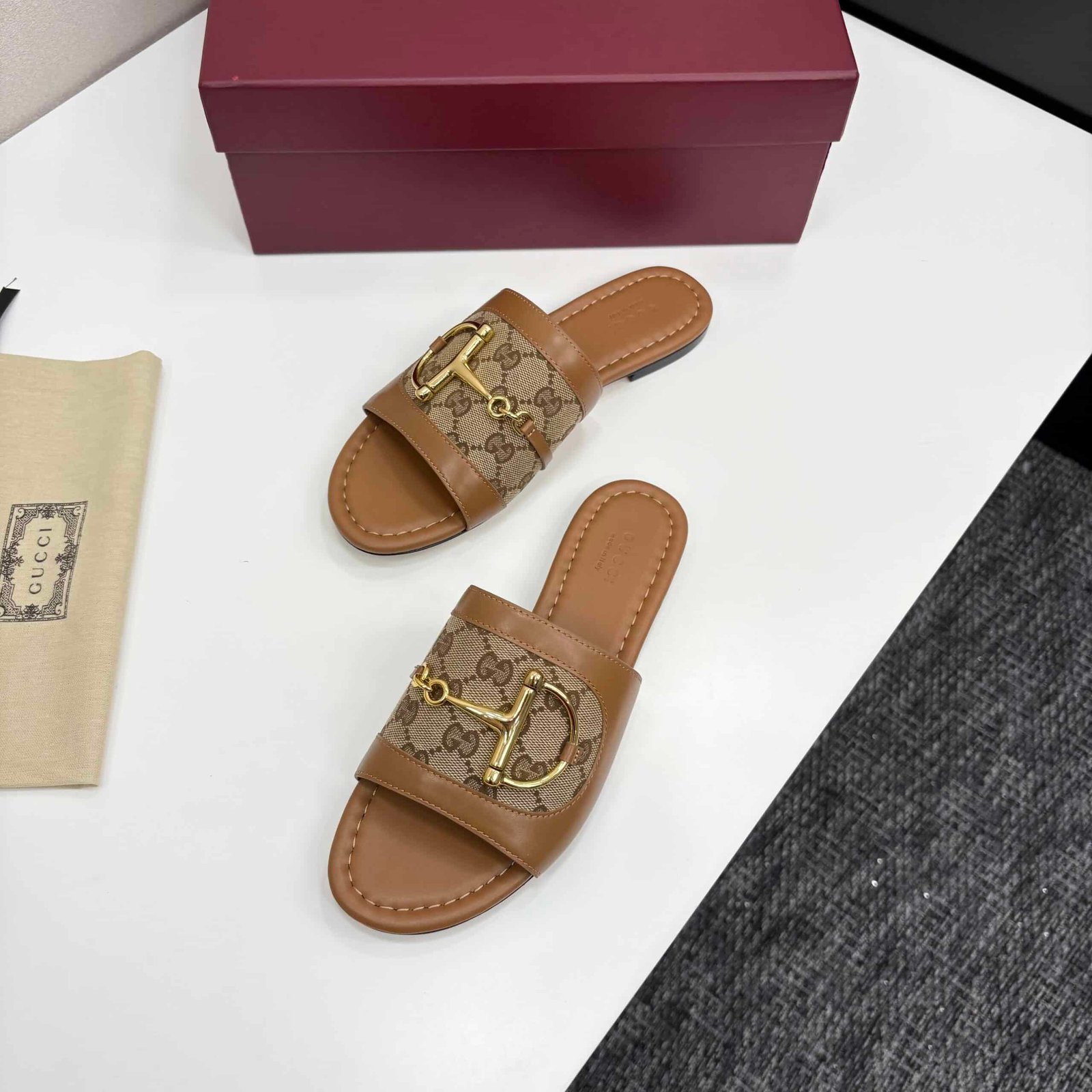 Gvc*1 Women’s Slide Sandal With Horsebit Light Brown 834427 Aae05 2747