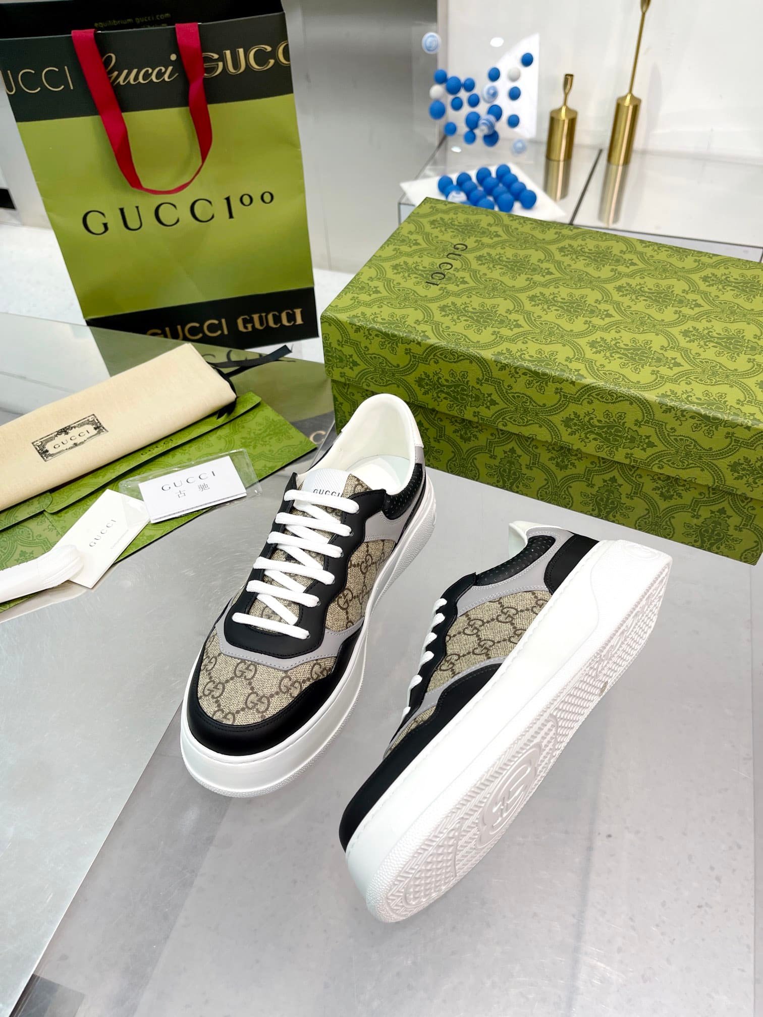Gvc*1 Men’S Gg Trainer Svp*me Canvas Beige 669582 Upga0 1080