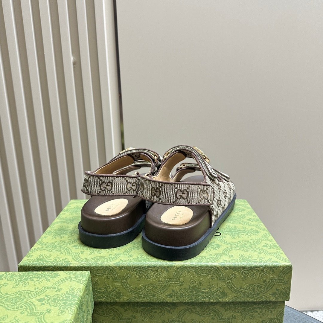 Gvc*1 Double G Sandal Beige And Ebony 771575 G1730 9755