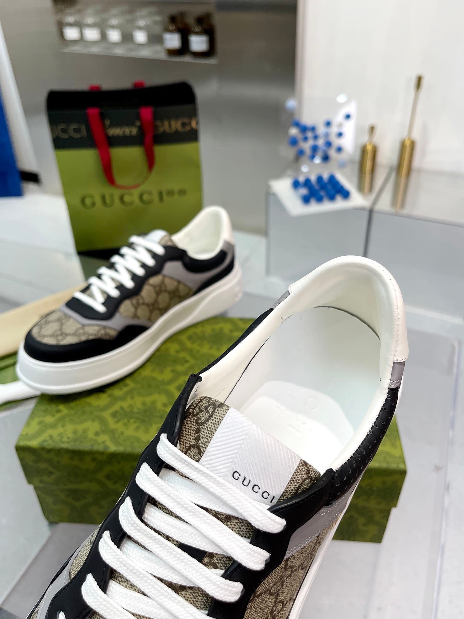Gvc*1 Men’S Gg Trainer Svp*me Canvas Beige 669582 Upga0 1080