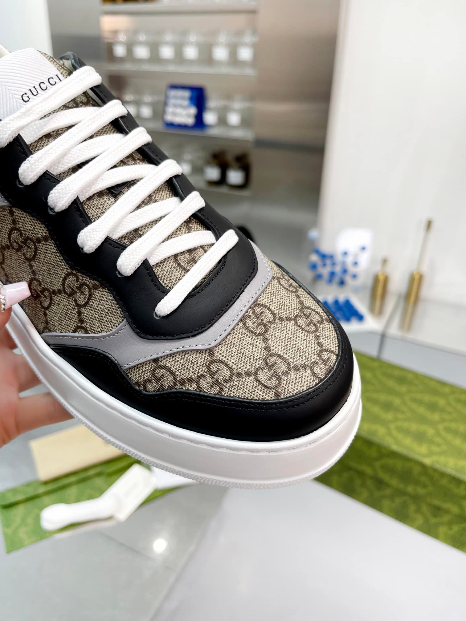 Gvc*1 Men’S Gg Trainer Svp*me Canvas Beige 669582 Upga0 1080