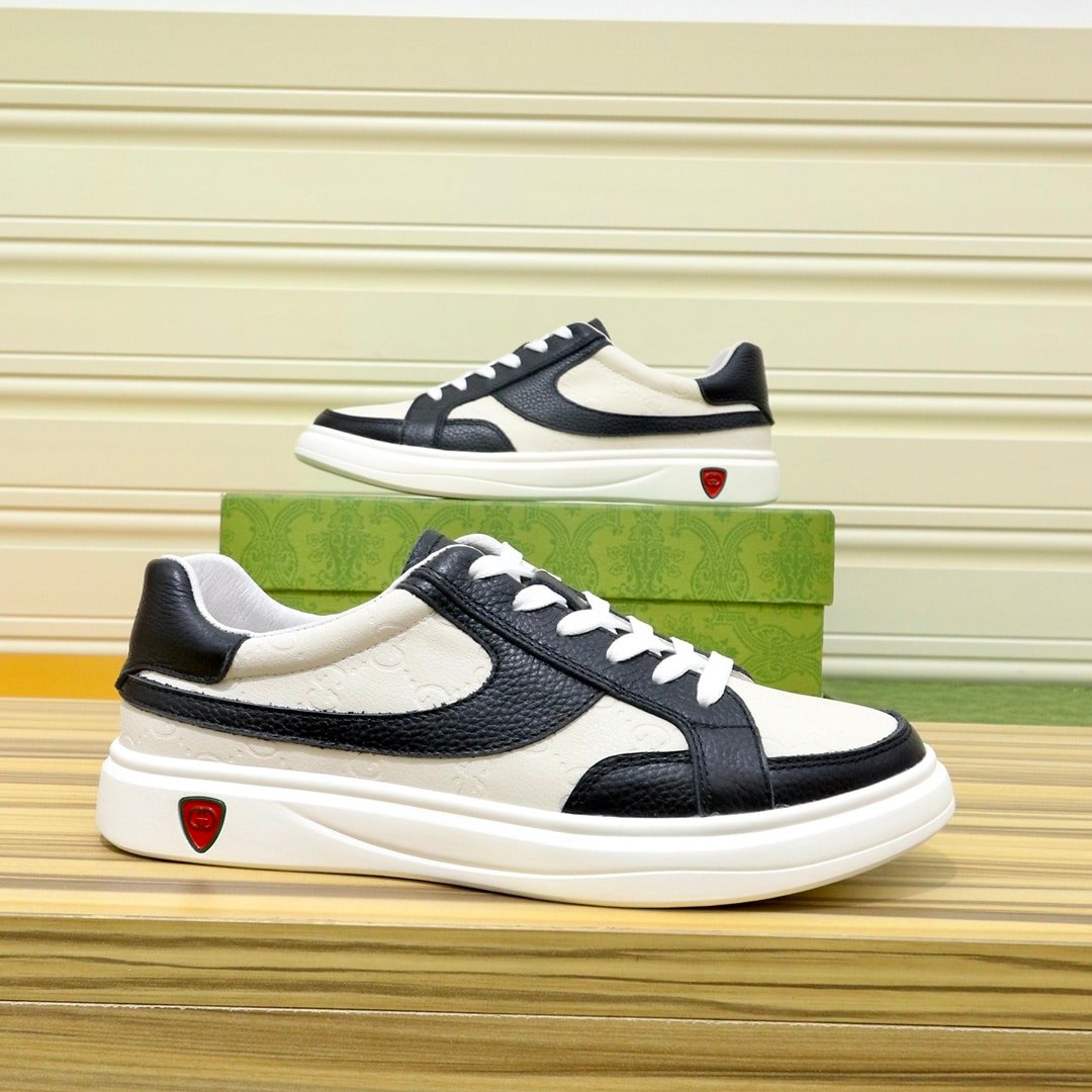 Gvc*1 Gg Men’S Sneaker Leather Black And White