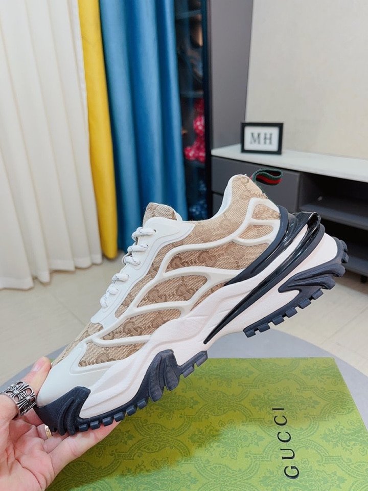 Gvc*1 Gg Men’S Sneaker Rubber Leather Beige