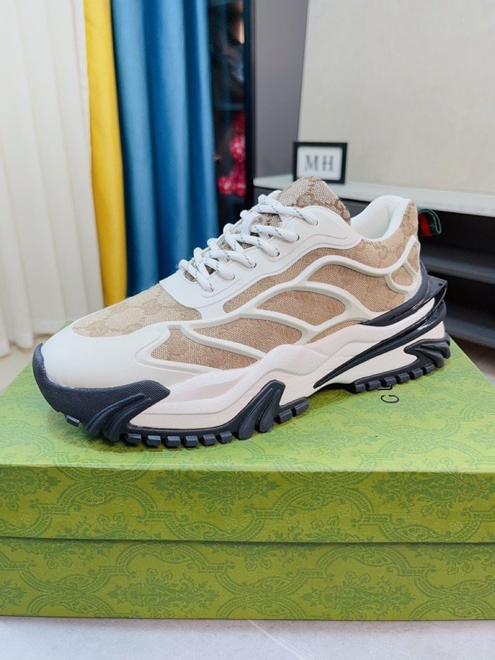 Gvc*1 Gg Men’S Sneaker Rubber Leather Beige