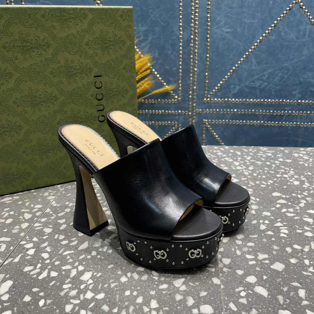 Gvc*1 Women’S Platform Slide Sandal Black 740426 C9D00 1000