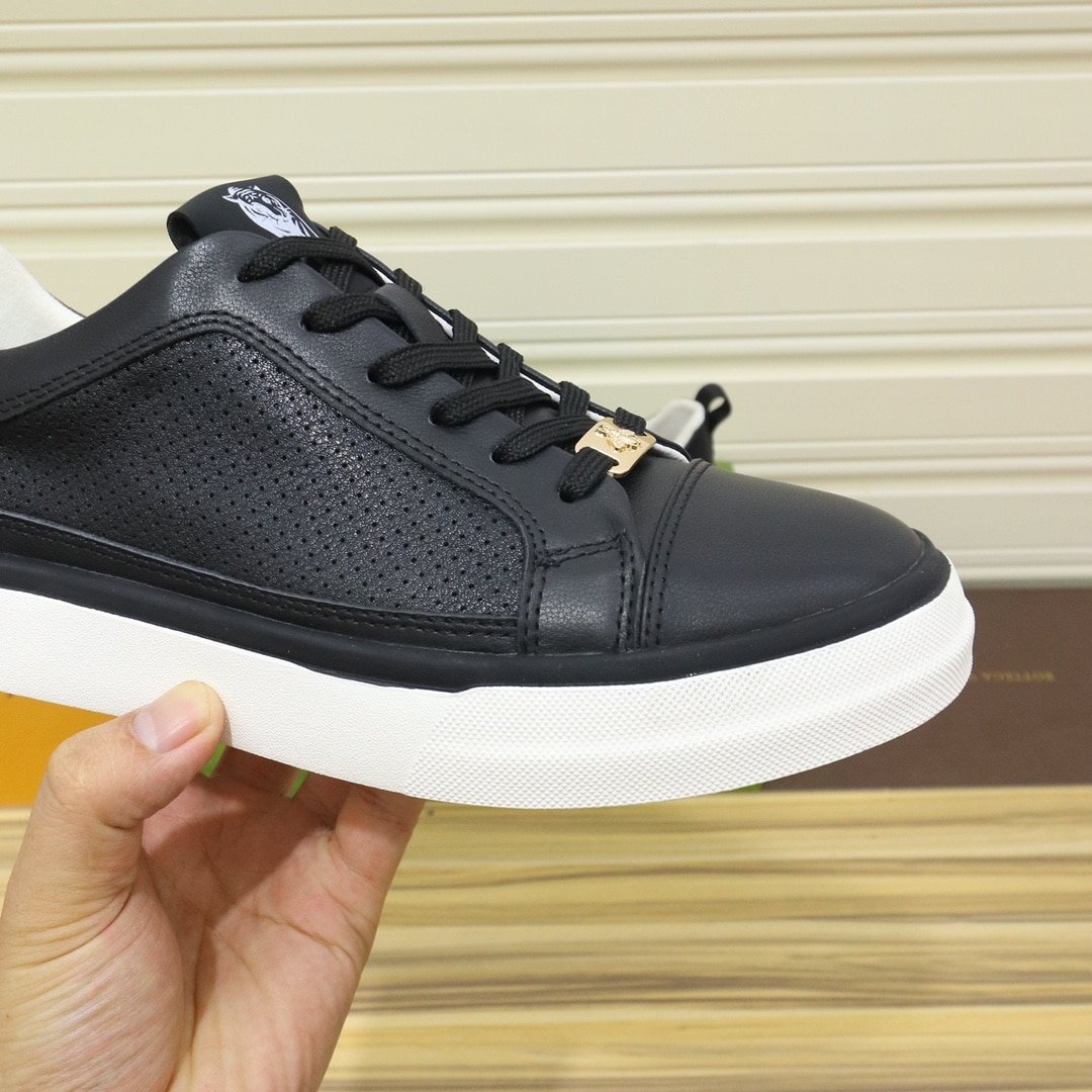 Gvc*1 Men’S Platform Sneaker Leather Black And Black Edge