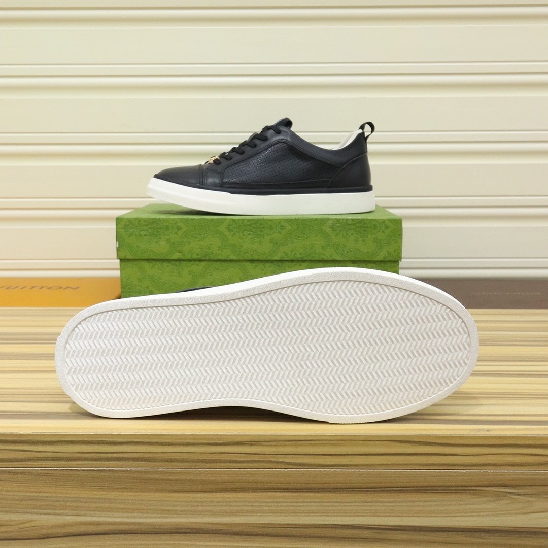 Gvc*1 Men’S Platform Sneaker Leather Black And Black Edge