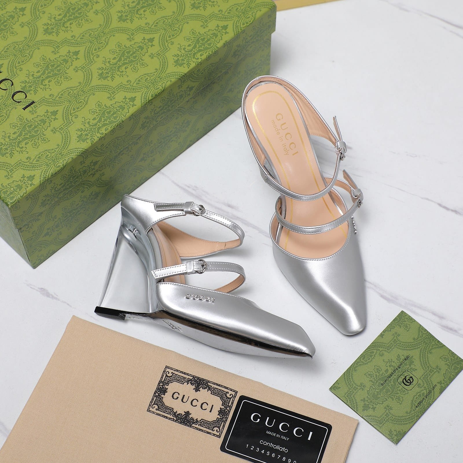 Gvc*1 Women’s Wedge Mule Silver 828030 Aabu5 8106