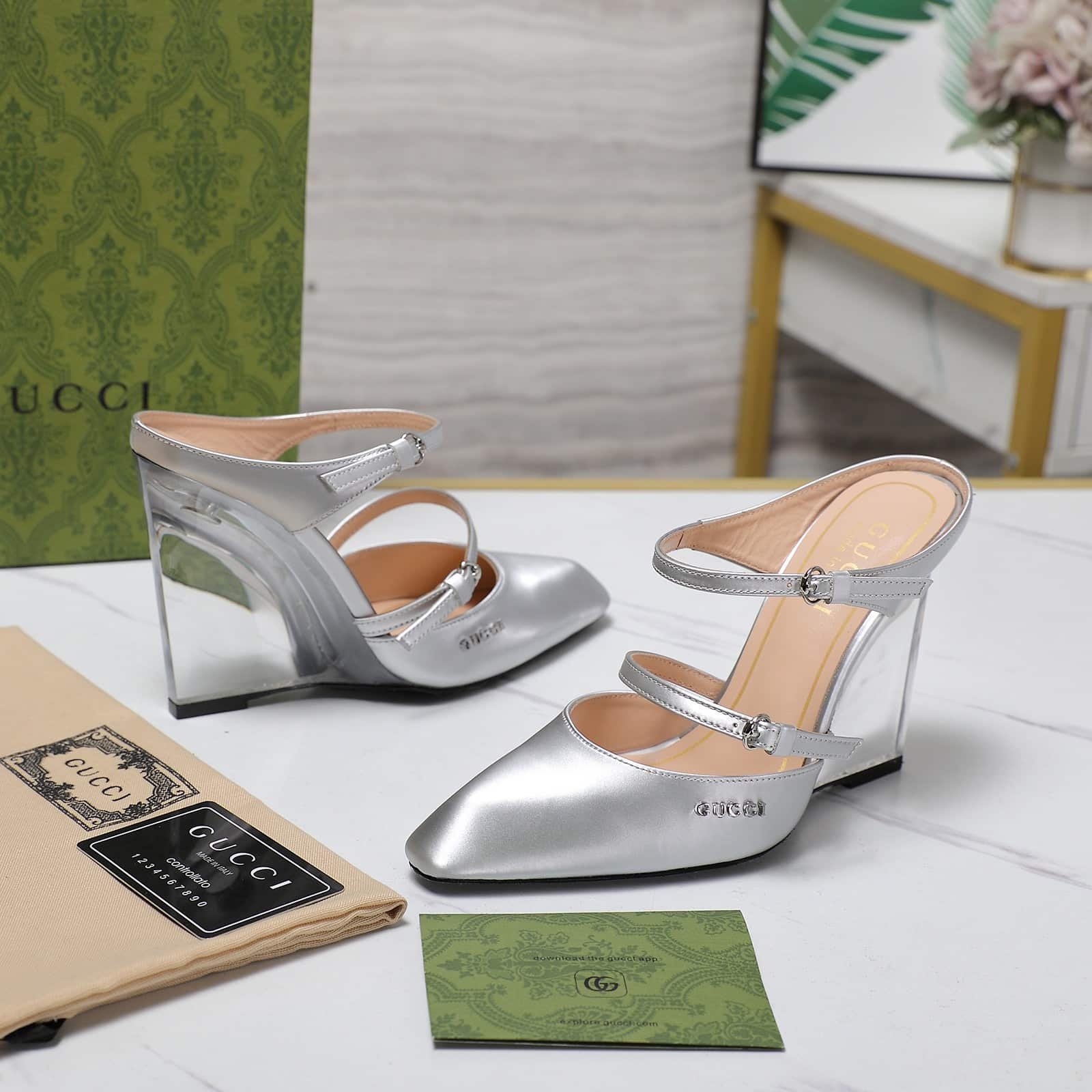 Gvc*1 Women’s Wedge Mule Silver 828030 Aabu5 8106
